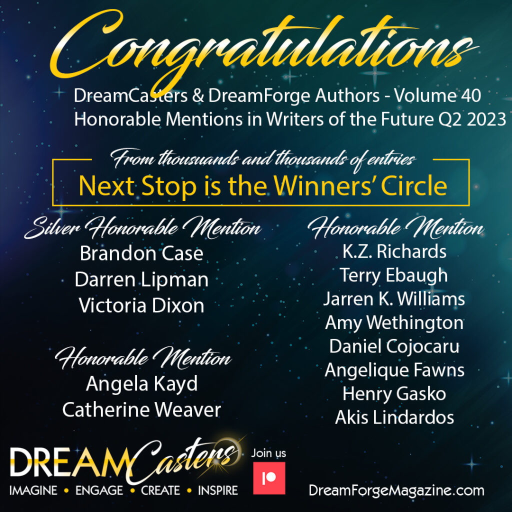 DreamCaster Honorable Mentions in Q2 2023 Writers of the Future Awards