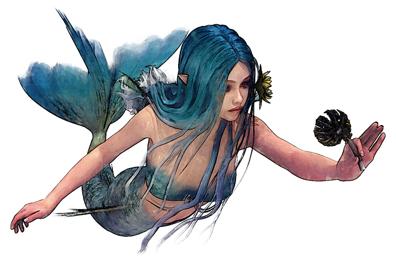 Mermaid closeup from Mermaids in the Garden