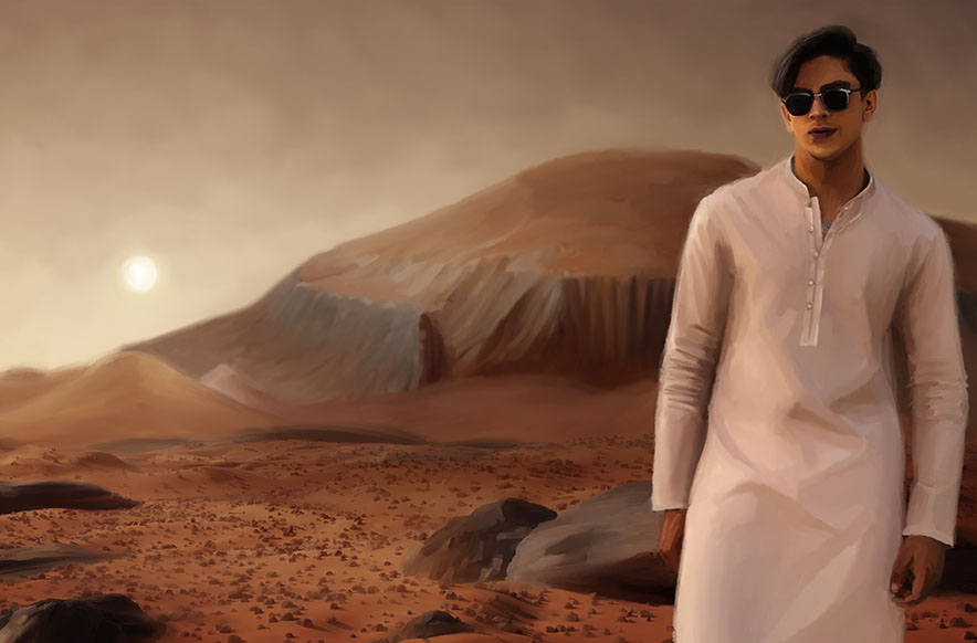 Boy on Mars in No Hugs for Holographic Fathers by Robert E. Harpold