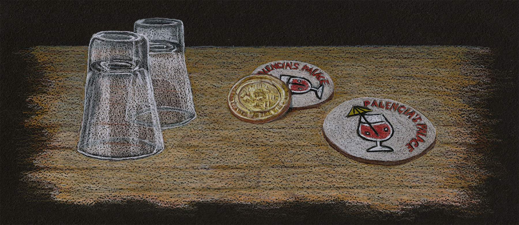 Glasses and coasters Pour One Out by Shannon Fox