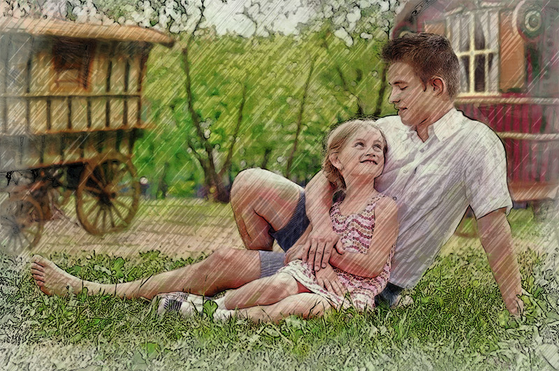 Man and girl The Rainmakers by Megan M. Davies-Ostrom