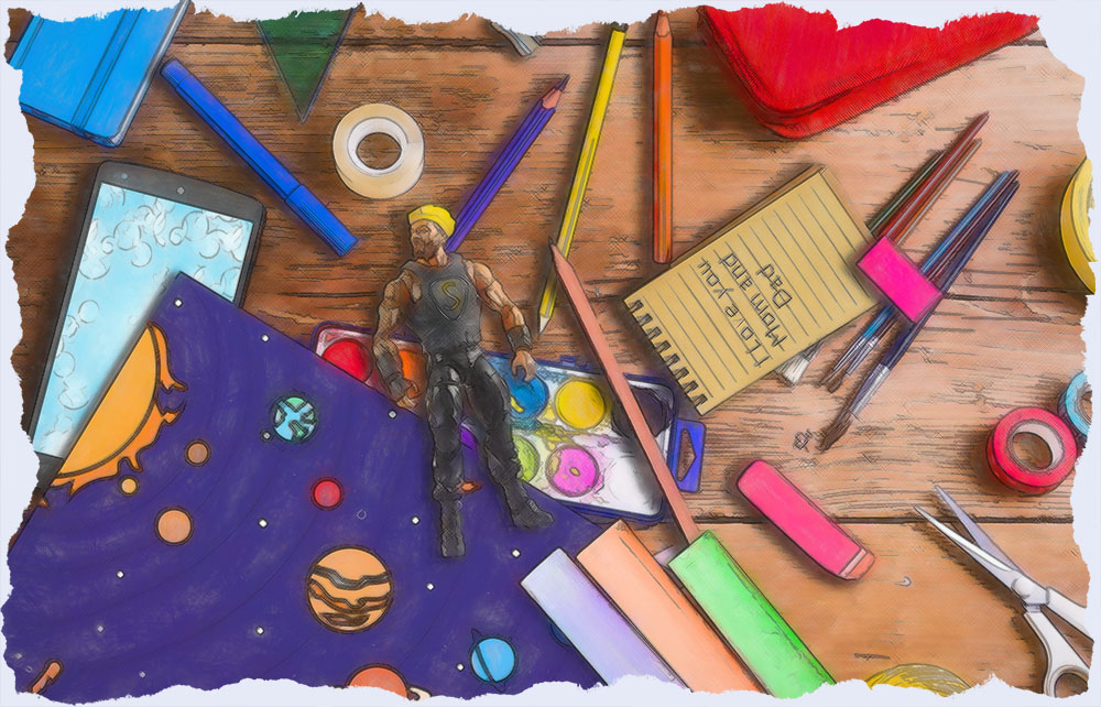 Kids desk in What Tomorrow Has to Say, by Scott Edelman