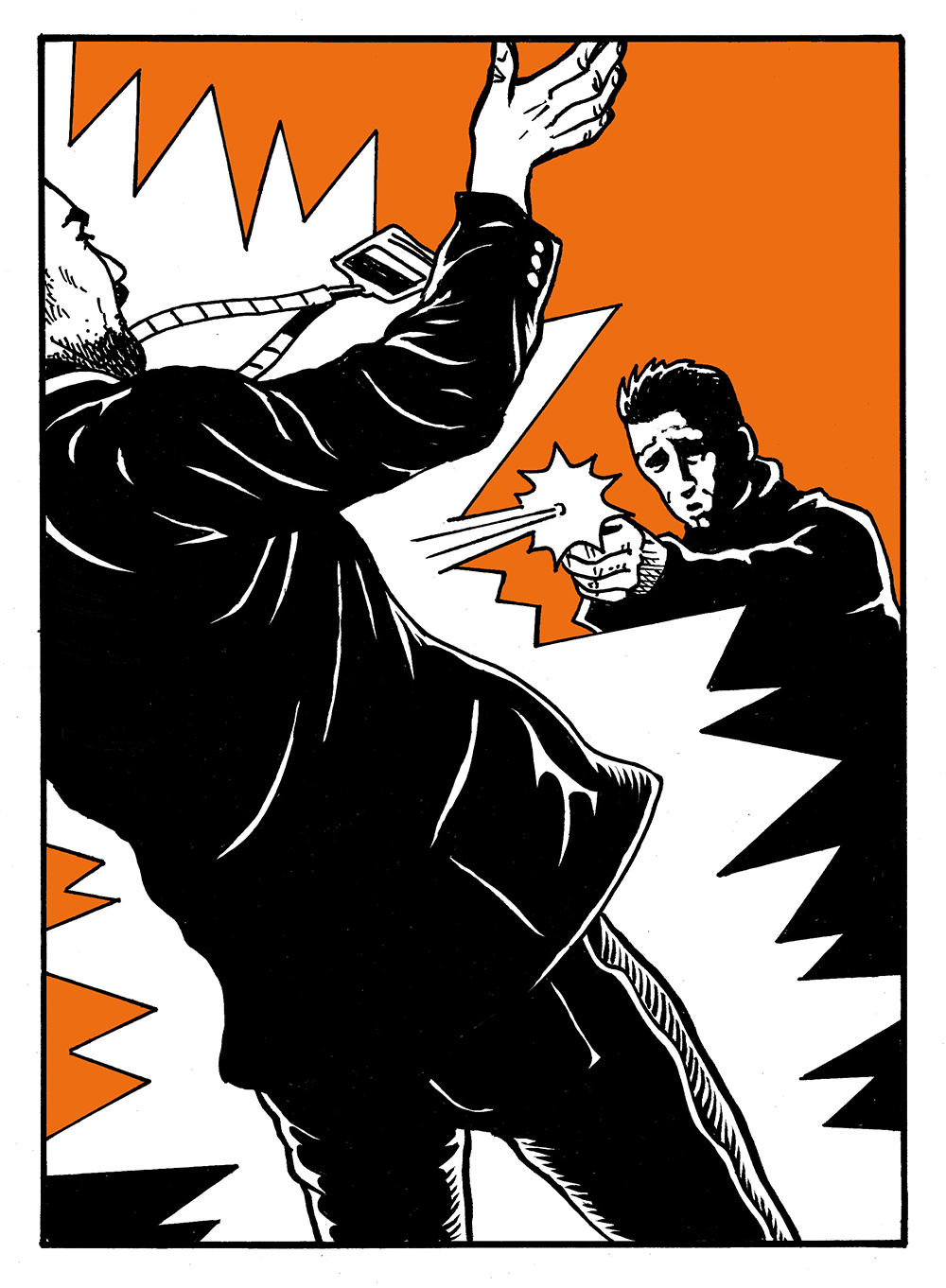 Time traveler shooting con attendee in Con Man