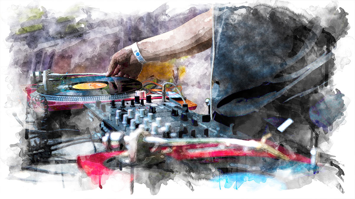 DJ setup in Revolutions Per Minute